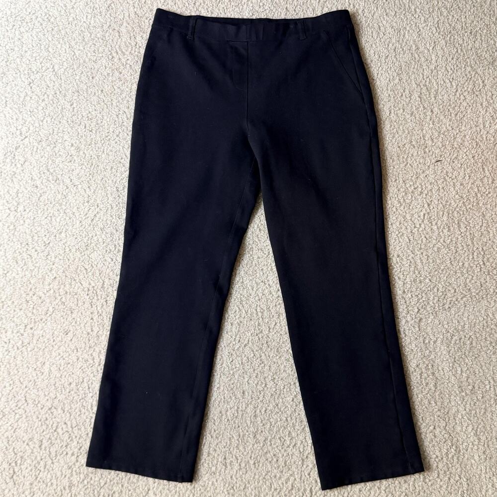 Quince Dress Pants Womens Large Black Ponte Pull On Career Workwear Pockets